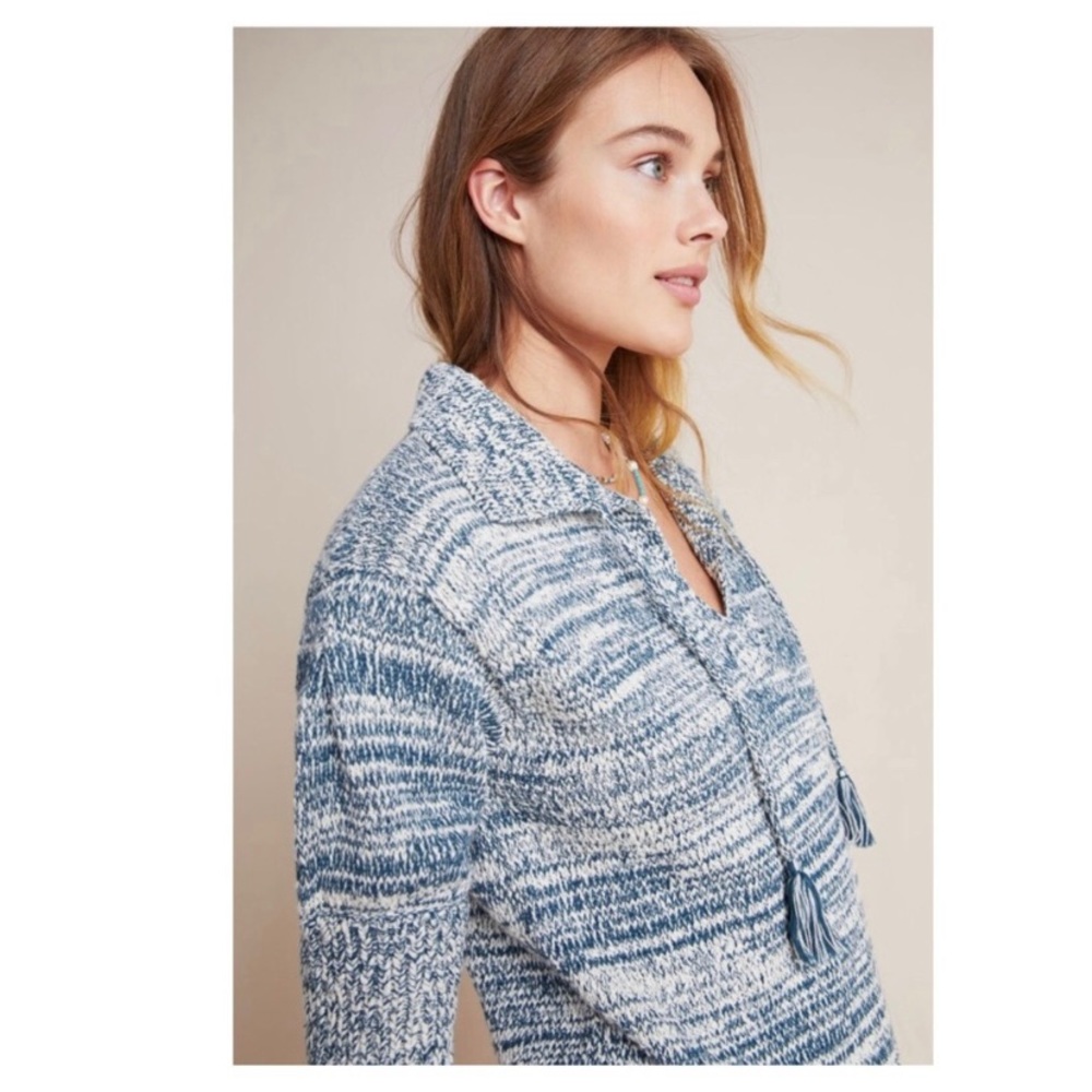 Blue and White Women's Sweater